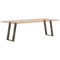 Produktbild för Matbordsben U-formade 2 st naturstål 60x(72-73) cm stål