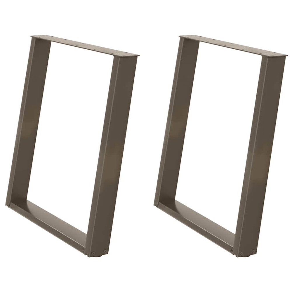 Produktbild för Matbordsben U-formade 2 st naturstål 70x(72-73) cm stål