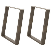 Produktbild för Matbordsben U-formade 2 st naturstål 70x(72-73) cm stål