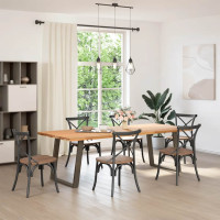 Produktbild för Matbordsben U-formade 2 st naturstål 70x(72-73) cm stål