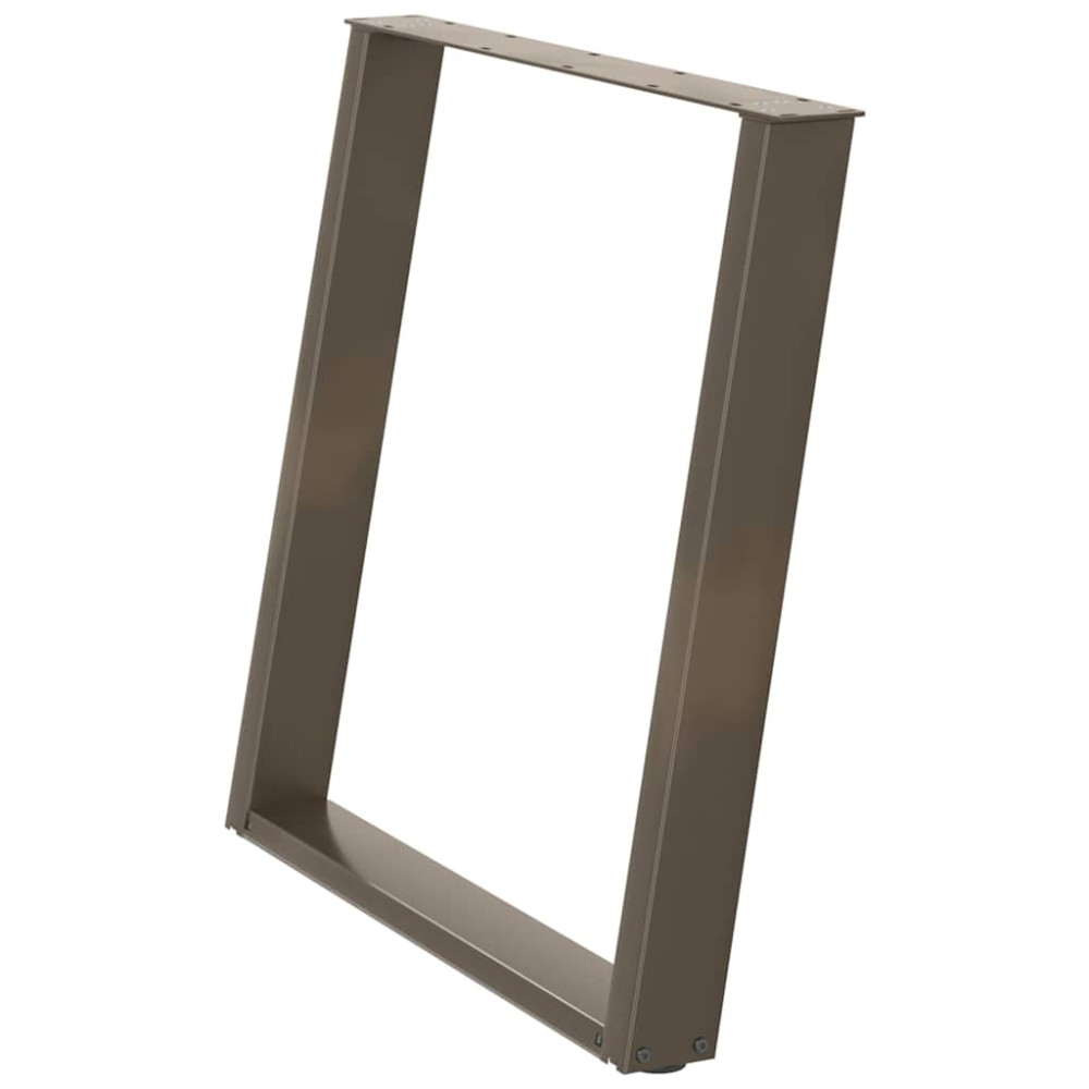 Produktbild för Matbordsben U-formade 2 st naturstål 70x(72-73) cm stål