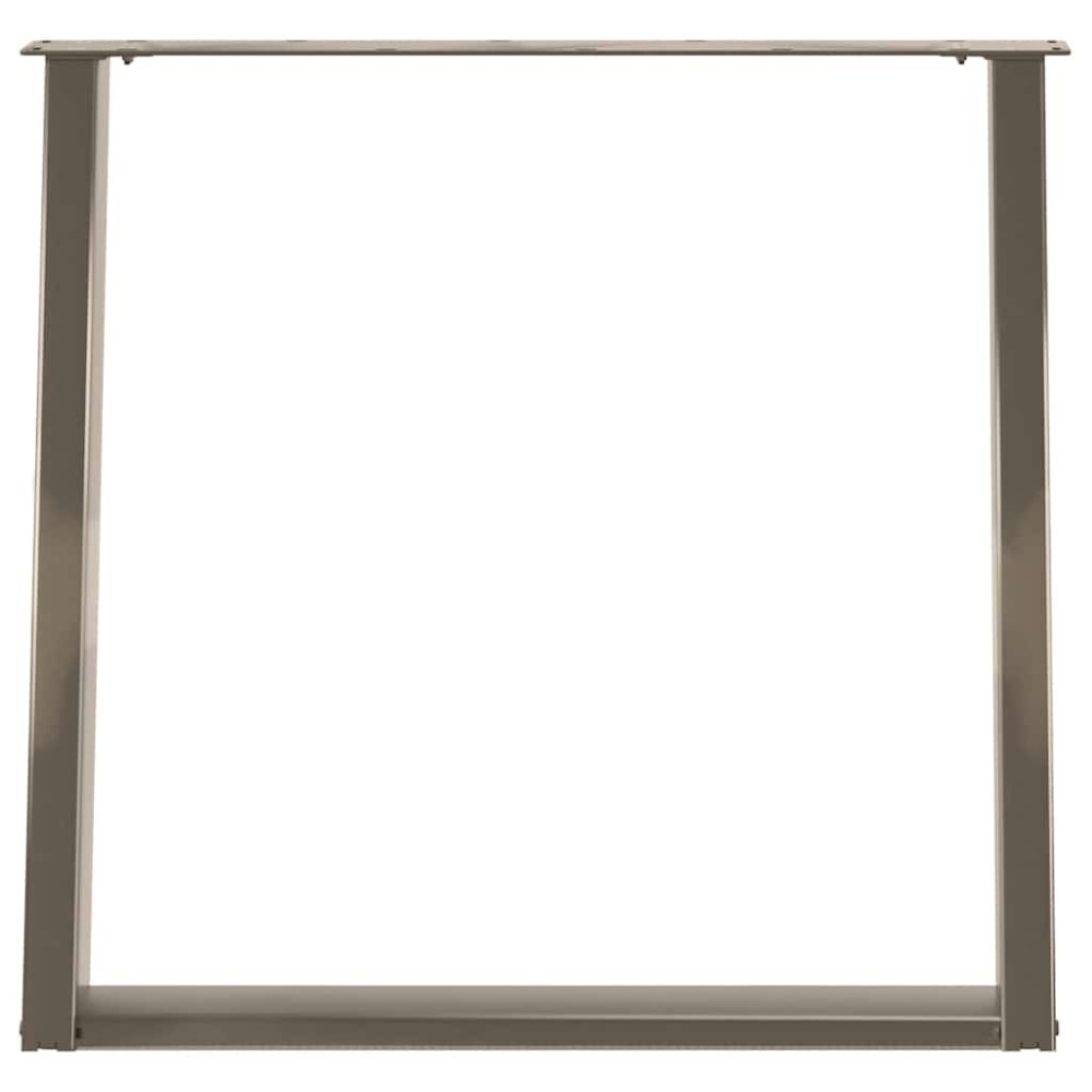 Produktbild för Matbordsben U-formade 2 st naturstål 70x(72-73) cm stål