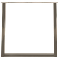 Produktbild för Matbordsben U-formade 2 st naturstål 70x(72-73) cm stål
