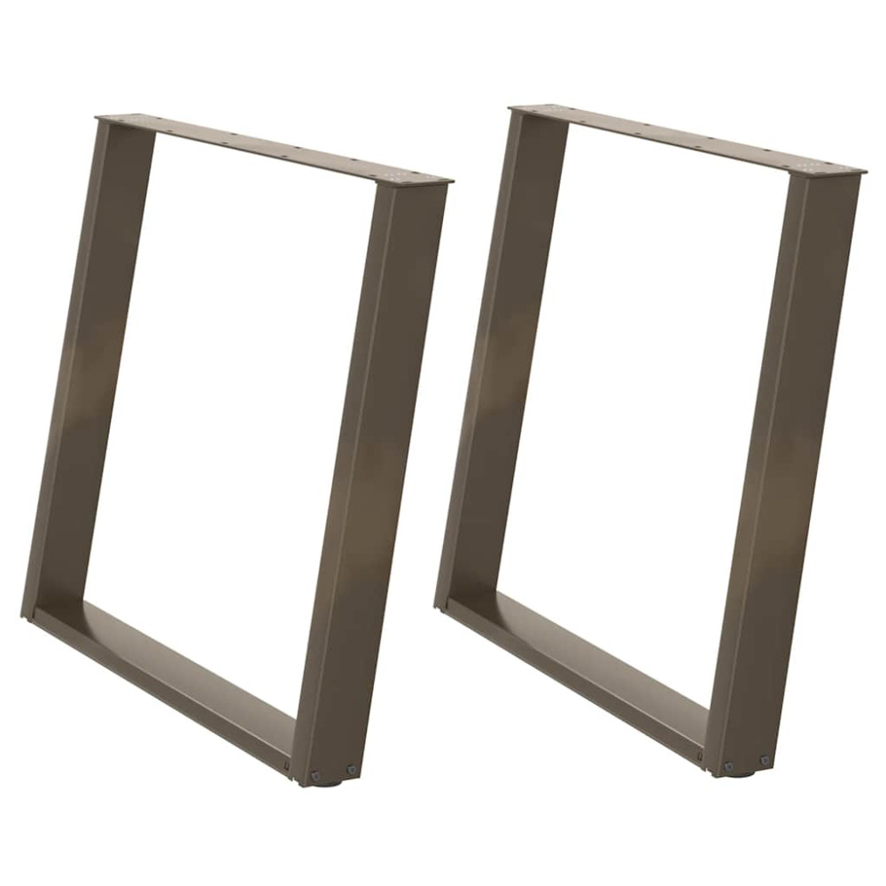 Produktbild för Matbordsben U-formade 2 st naturstål 90x(72-73) cm stål
