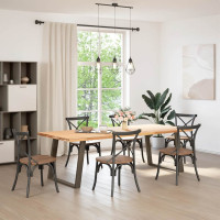 Produktbild för Matbordsben U-formade 2 st naturstål 90x(72-73) cm stål