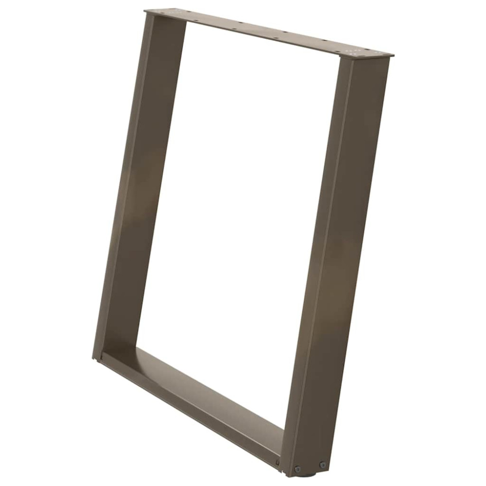 Produktbild för Matbordsben U-formade 2 st naturstål 90x(72-73) cm stål