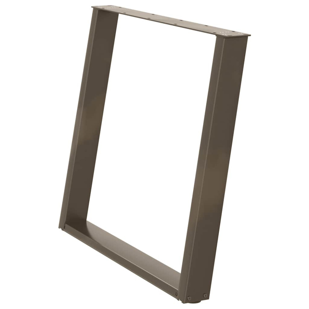 Produktbild för Matbordsben U-formade 2 st naturstål 100x(72-73) cm stål