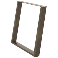 Produktbild för Matbordsben U-formade 2 st naturstål 100x(72-73) cm stål
