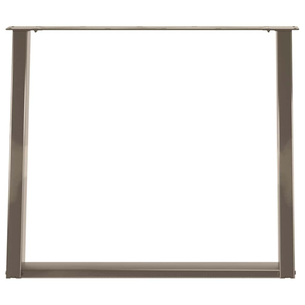Produktbild för Matbordsben U-formade 2 st naturstål 100x(72-73) cm stål