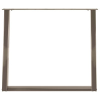 Produktbild för Matbordsben U-formade 2 st naturstål 100x(72-73) cm stål