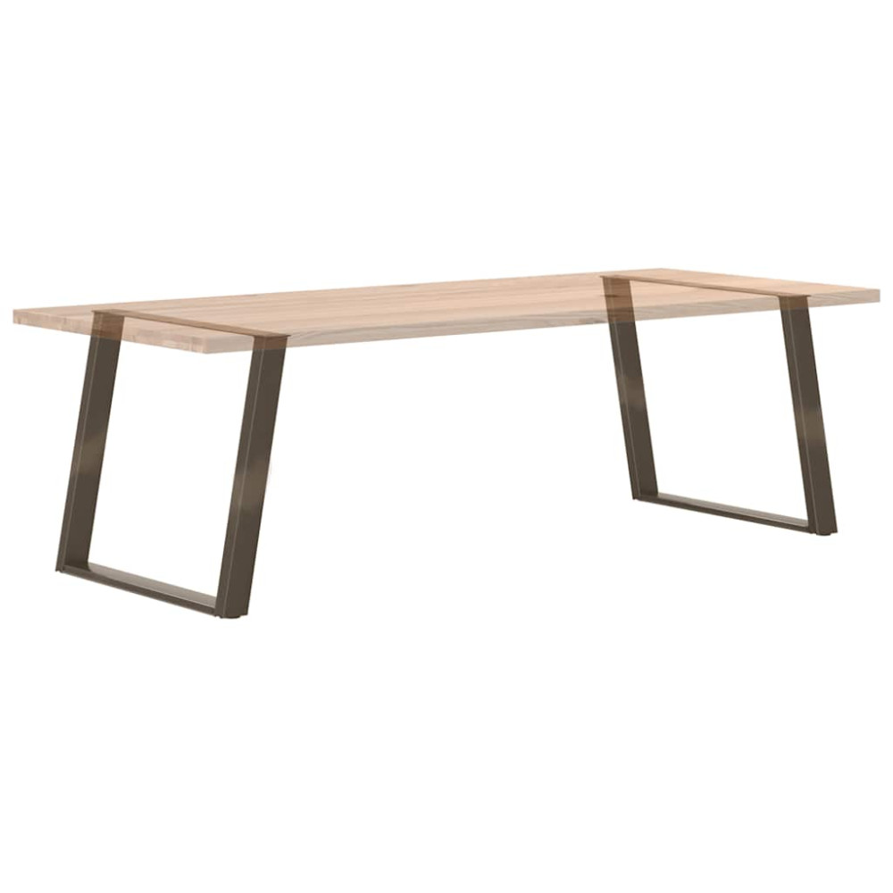 Produktbild för Matbordsben U-formade 2 st naturstål 100x(72-73) cm stål