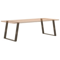 Produktbild för Matbordsben U-formade 2 st naturstål 100x(72-73) cm stål