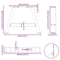 Produktbild för Soffbordsben A-formade 2 st 40x(30-31) cm stål