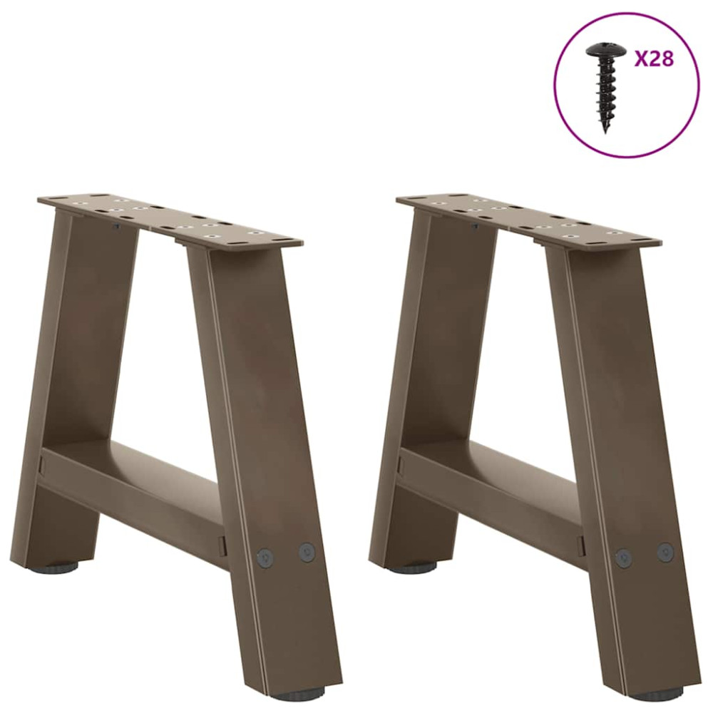 Produktbild för Soffbordsben A-formade 2 st 50x(30-31) cm stål