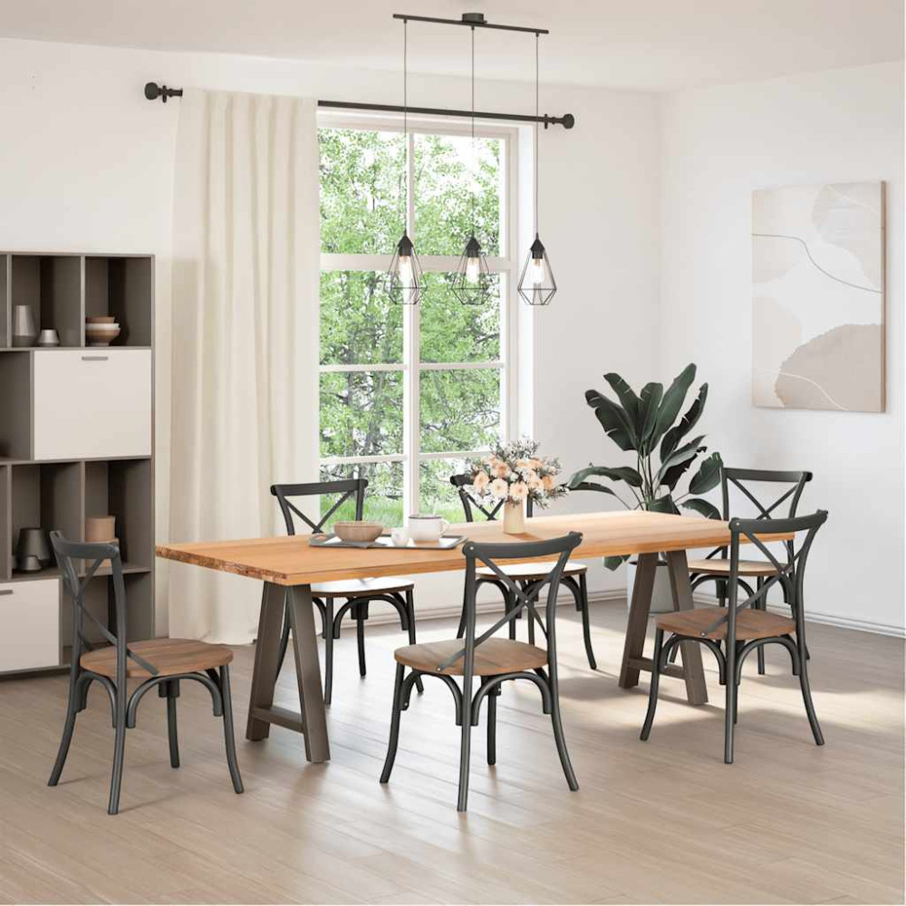 Produktbild för Matbordsben A-formade 2 st 50x(72-73) cm stål