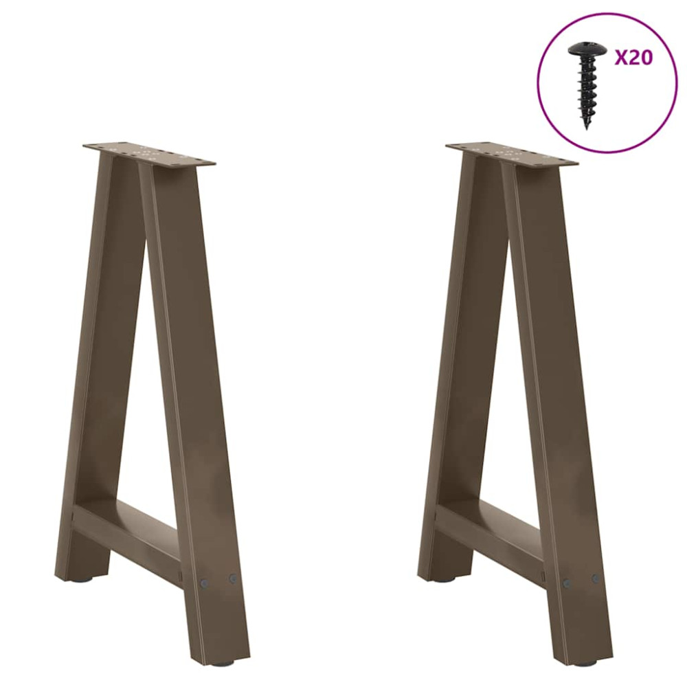 Produktbild för Matbordsben A-formade 2 st 50x(72-73) cm stål