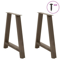 Produktbild för Matbordsben A-formade 2 st 70x(72-73) cm stål