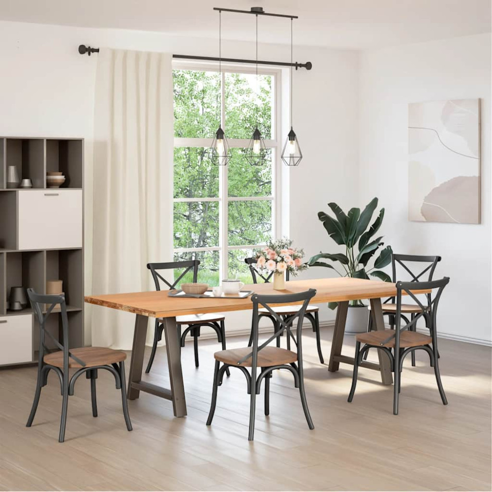 Produktbild för Matbordsben A-formade 2 st 80x(72-73) cm stål