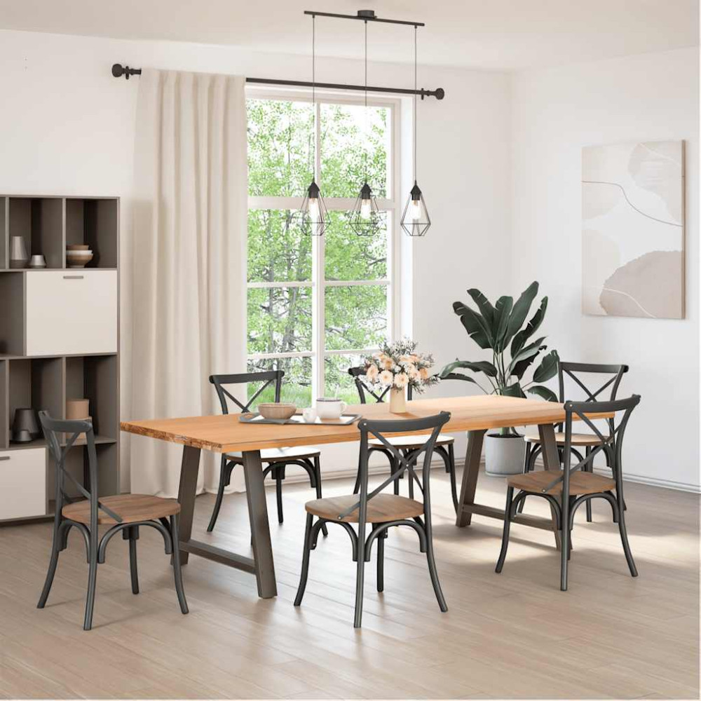 Produktbild för Matbordsben A-formade 2 st 100x(72-73) cm stål