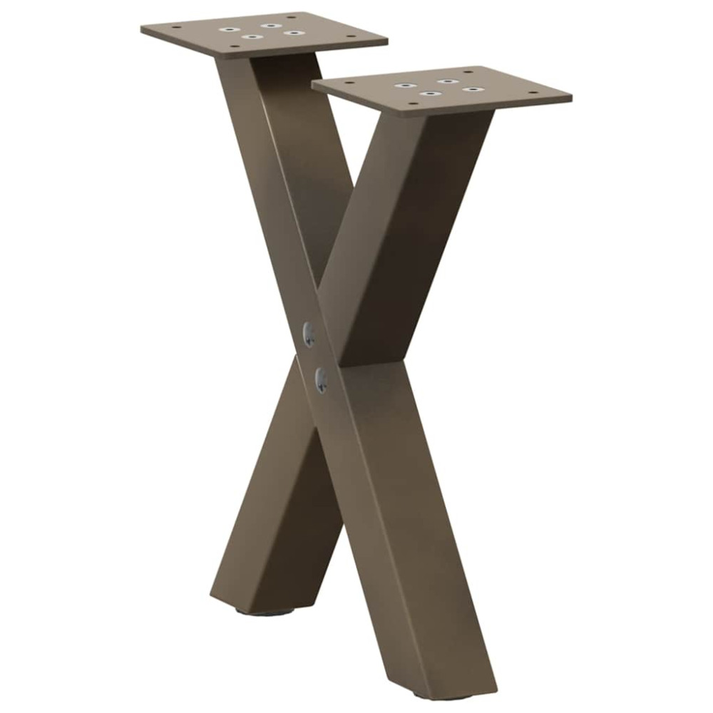 Produktbild för Soffbordsben X-formade 2 st naturstål 30x(30-31) cm stål