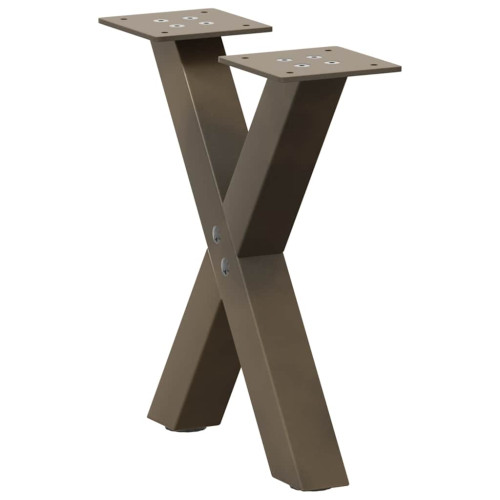 vidaXL Soffbordsben X-formade 2 st naturstål 30x(30-31) cm stål