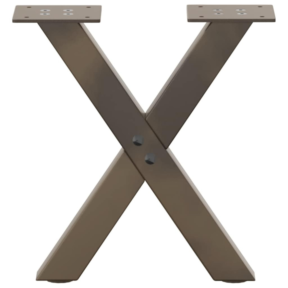 Produktbild för Soffbordsben X-formade 2 st naturstål 30x(30-31) cm stål