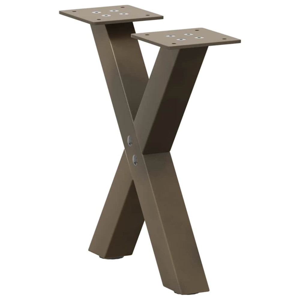 Produktbild för Soffbordsben X-formade 2 st naturstål 37x(30-31) cm stål