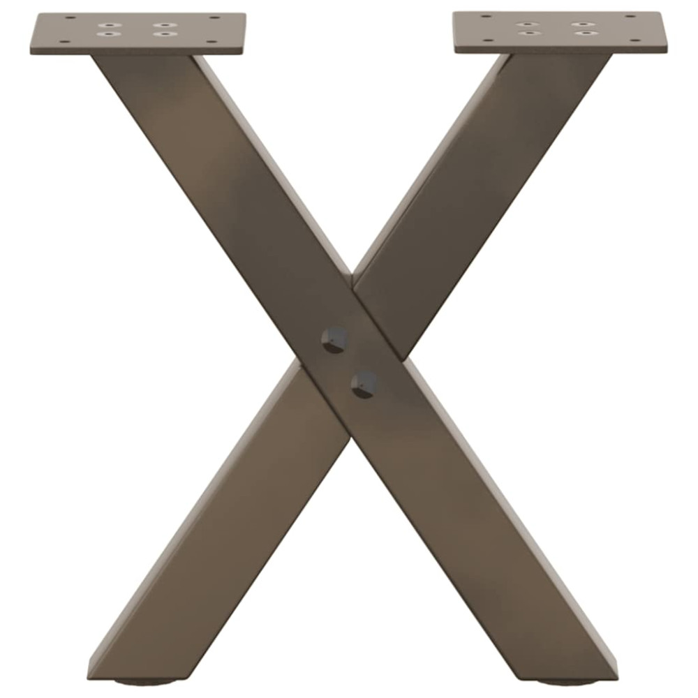 Produktbild för Soffbordsben X-formade 2 st naturstål 37x(30-31) cm stål