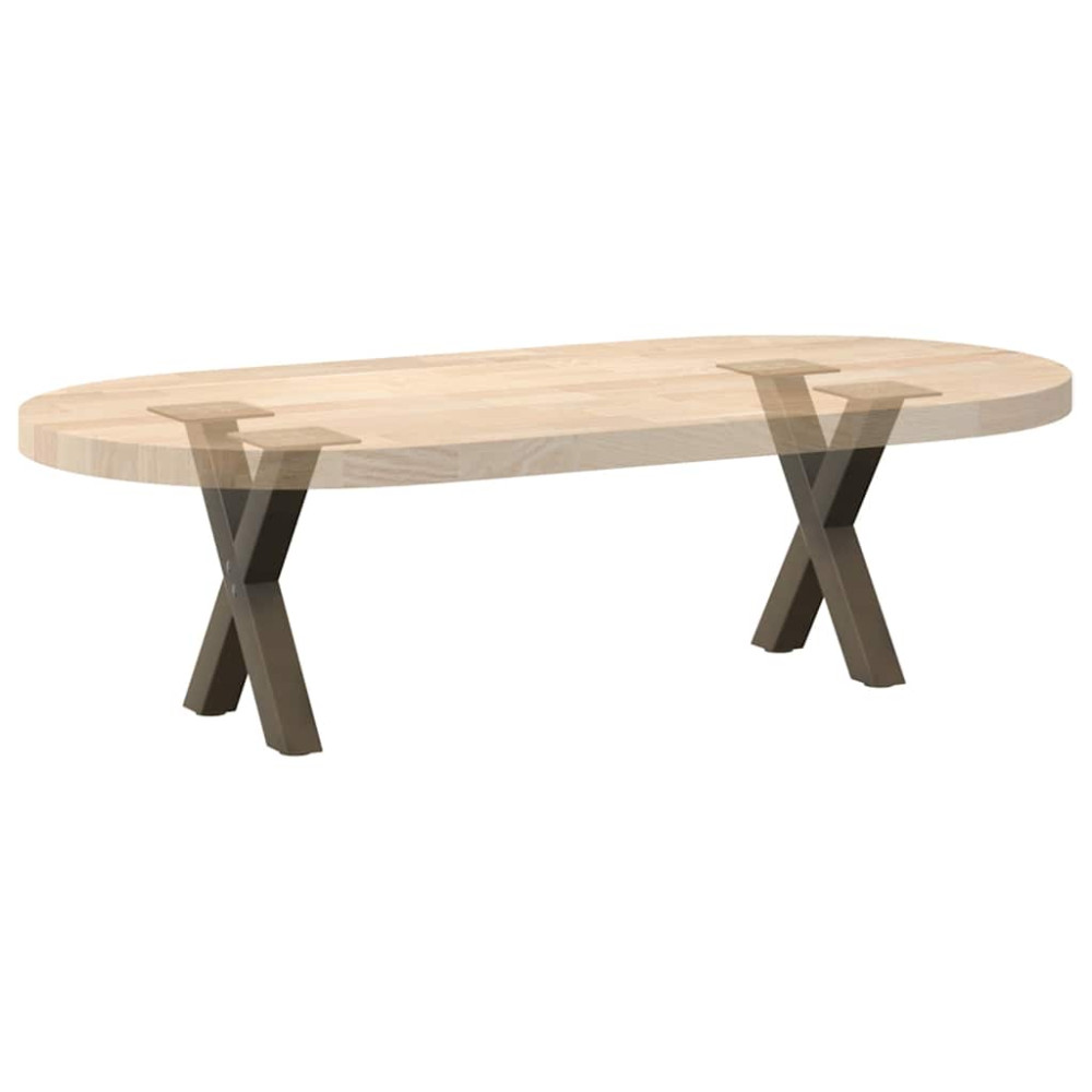 Produktbild för Soffbordsben X-formade 2 st naturstål 37x(30-31) cm stål