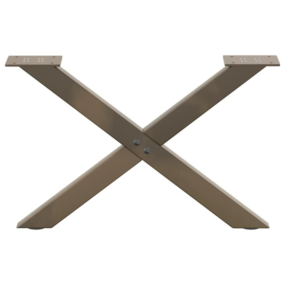 Produktbild för Soffbordsben X-formade 2 st naturstål 60x(30-31) cm stål