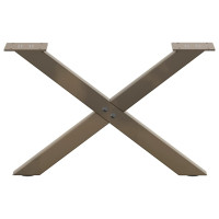 Produktbild för Soffbordsben X-formade 2 st naturstål 60x(30-31) cm stål