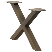Produktbild för Soffbordsben X-formade 2 st naturstål 60x(30-31) cm stål