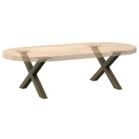 Produktbild för Soffbordsben X-formade 2 st naturstål 60x(30-31) cm stål