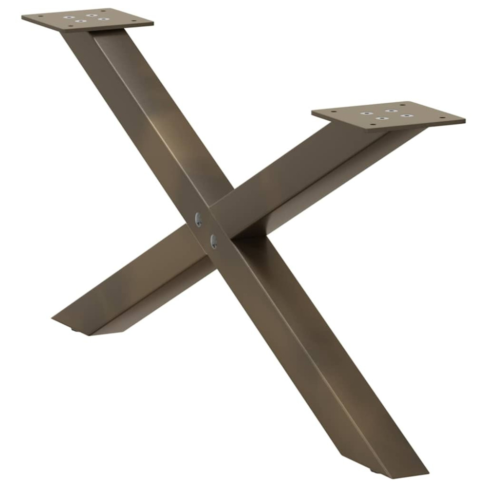 Produktbild för Soffbordsben X-formade 2 st naturstål 70x(30-31) cm stål