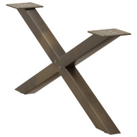 Produktbild för Soffbordsben X-formade 2 st naturstål 70x(30-31) cm stål