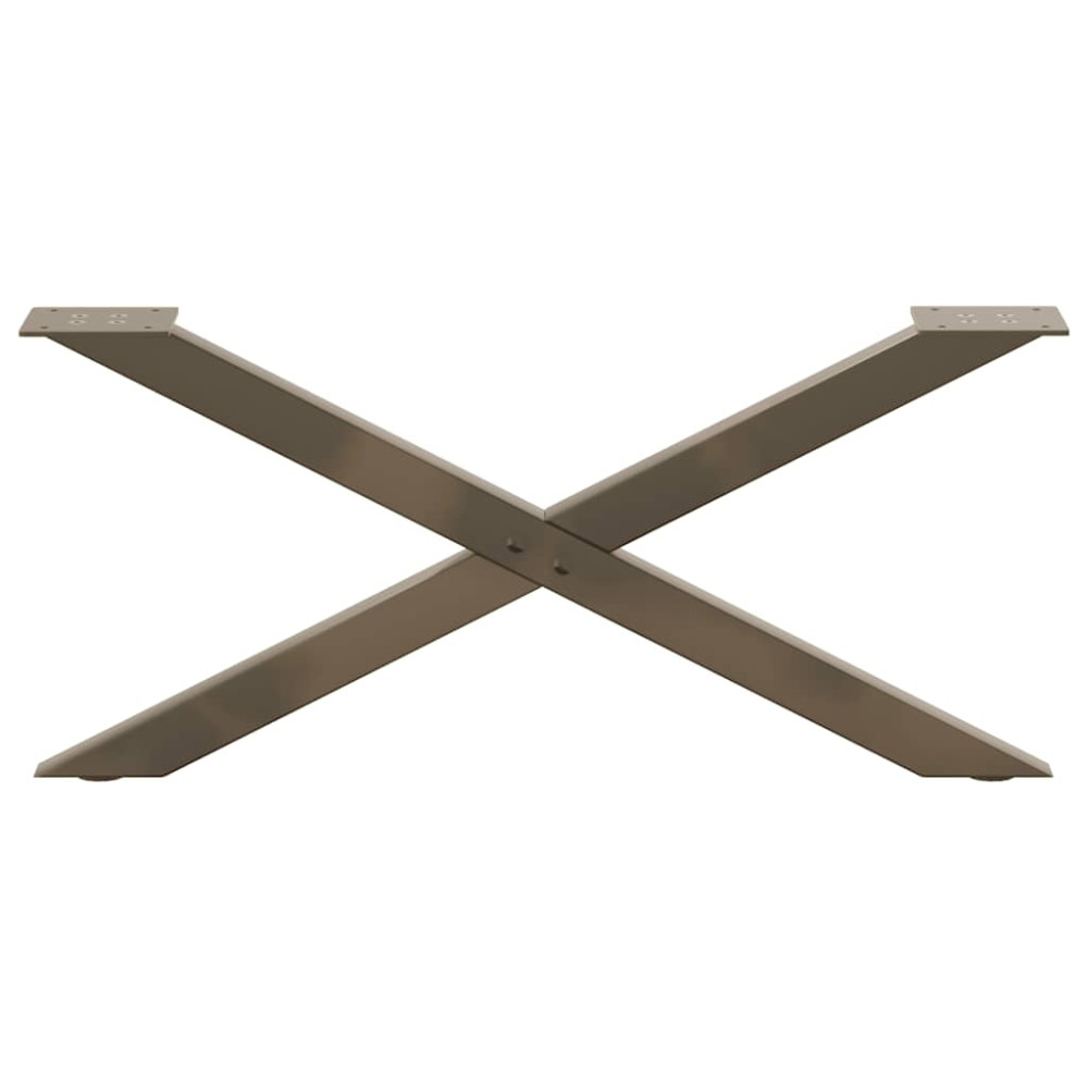 Produktbild för Soffbordsben X-formade 2 st naturstål 70x(30-31) cm stål