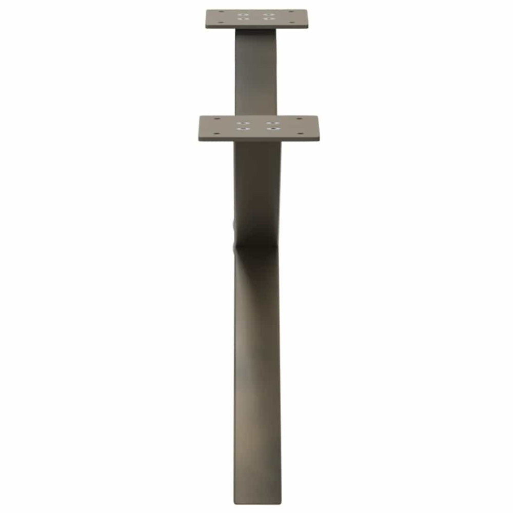 Produktbild för Soffbordsben X-formade 2 st naturstål 70x(30-31) cm stål