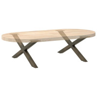 Produktbild för Soffbordsben X-formade 2 st naturstål 70x(30-31) cm stål