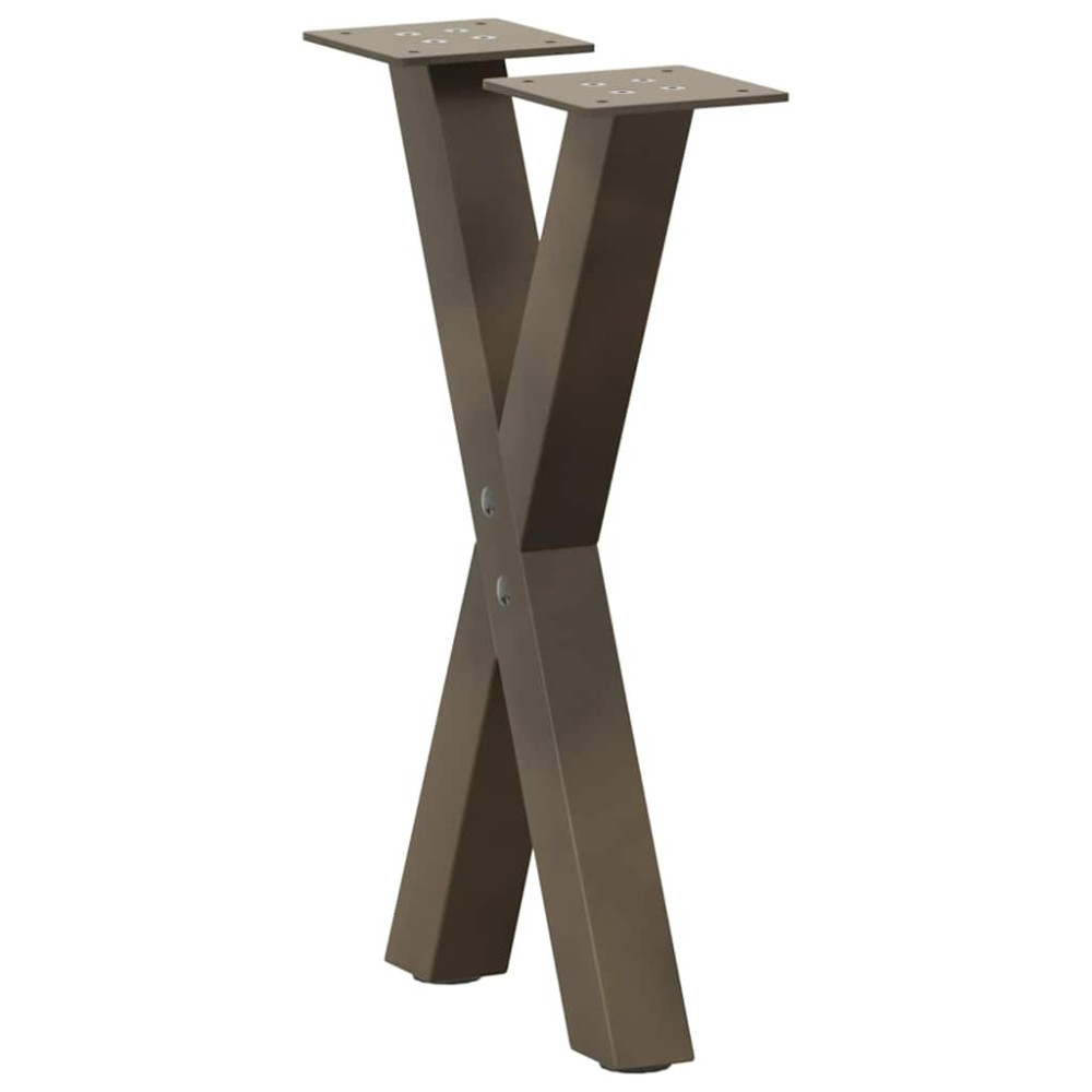 Produktbild för Soffbordsben X-formade 2 st naturstål 28x(42-43) cm stål