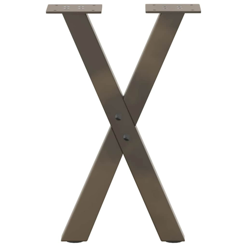 Produktbild för Soffbordsben X-formade 2 st naturstål 28x(42-43) cm stål