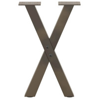 Produktbild för Soffbordsben X-formade 2 st naturstål 28x(42-43) cm stål