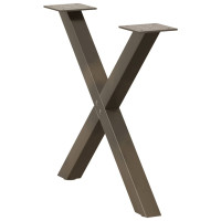 Produktbild för Soffbordsben X-formade 2 st naturstål 50x(42-43) cm stål