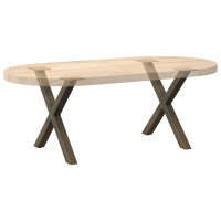 Produktbild för Soffbordsben X-formade 2 st naturstål 50x(42-43) cm stål