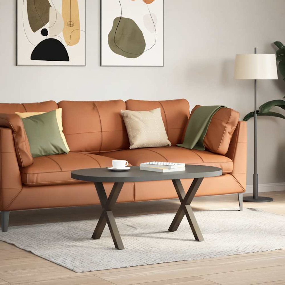 Produktbild för Soffbordsben X-formade 2 st naturstål 60x(42-43) cm stål