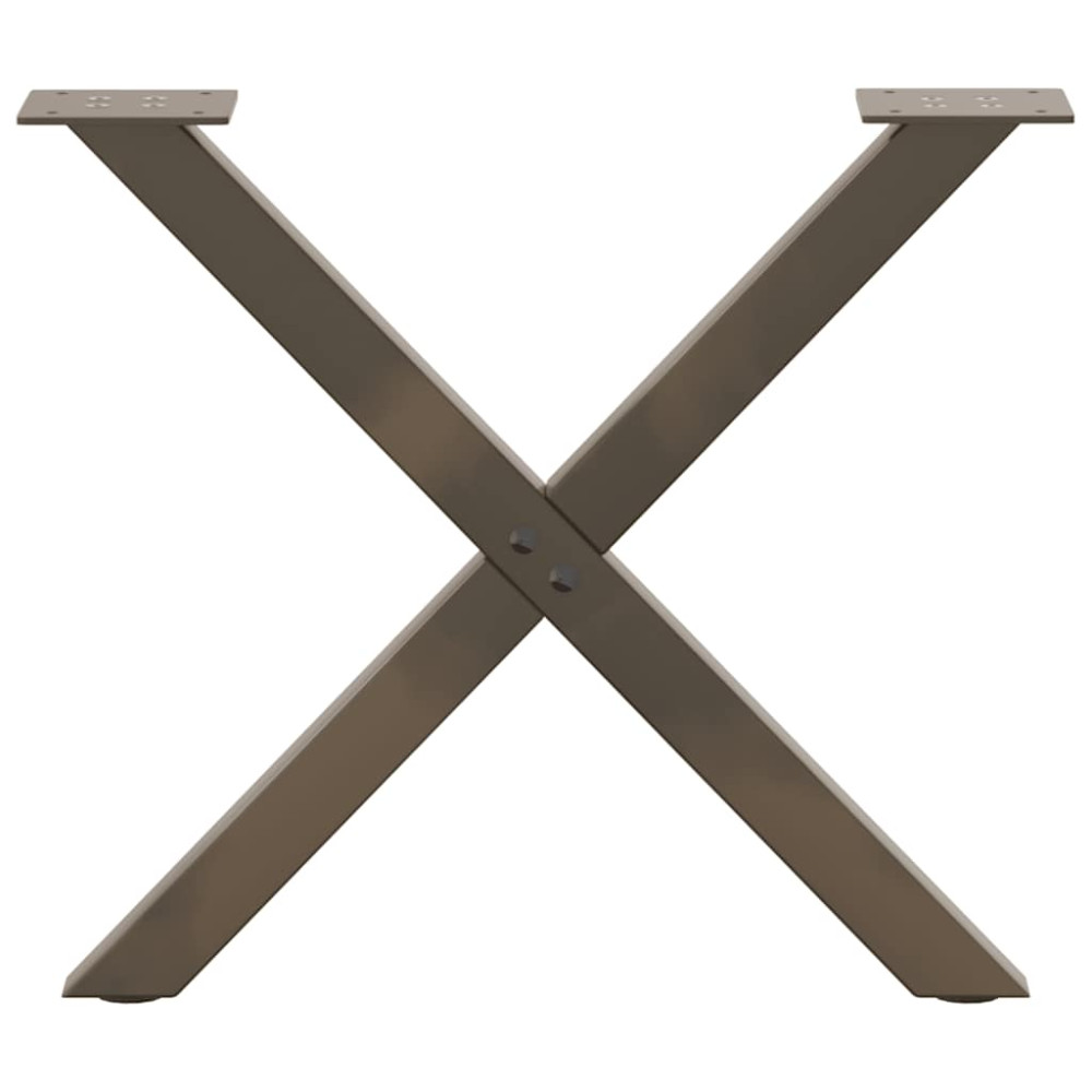 Produktbild för Soffbordsben X-formade 2 st naturstål 60x(42-43) cm stål