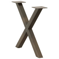 Produktbild för Soffbordsben X-formade 2 st naturstål 60x(42-43) cm stål