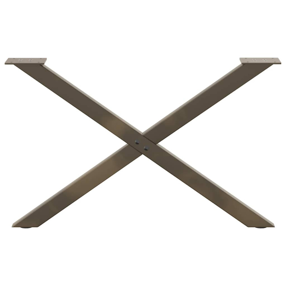 Produktbild för Soffbordsben X-formade 2 st naturstål 70x(42-43) cm stål