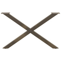 Produktbild för Soffbordsben X-formade 2 st naturstål 70x(42-43) cm stål