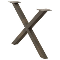 Produktbild för Soffbordsben X-formade 2 st naturstål 70x(42-43) cm stål
