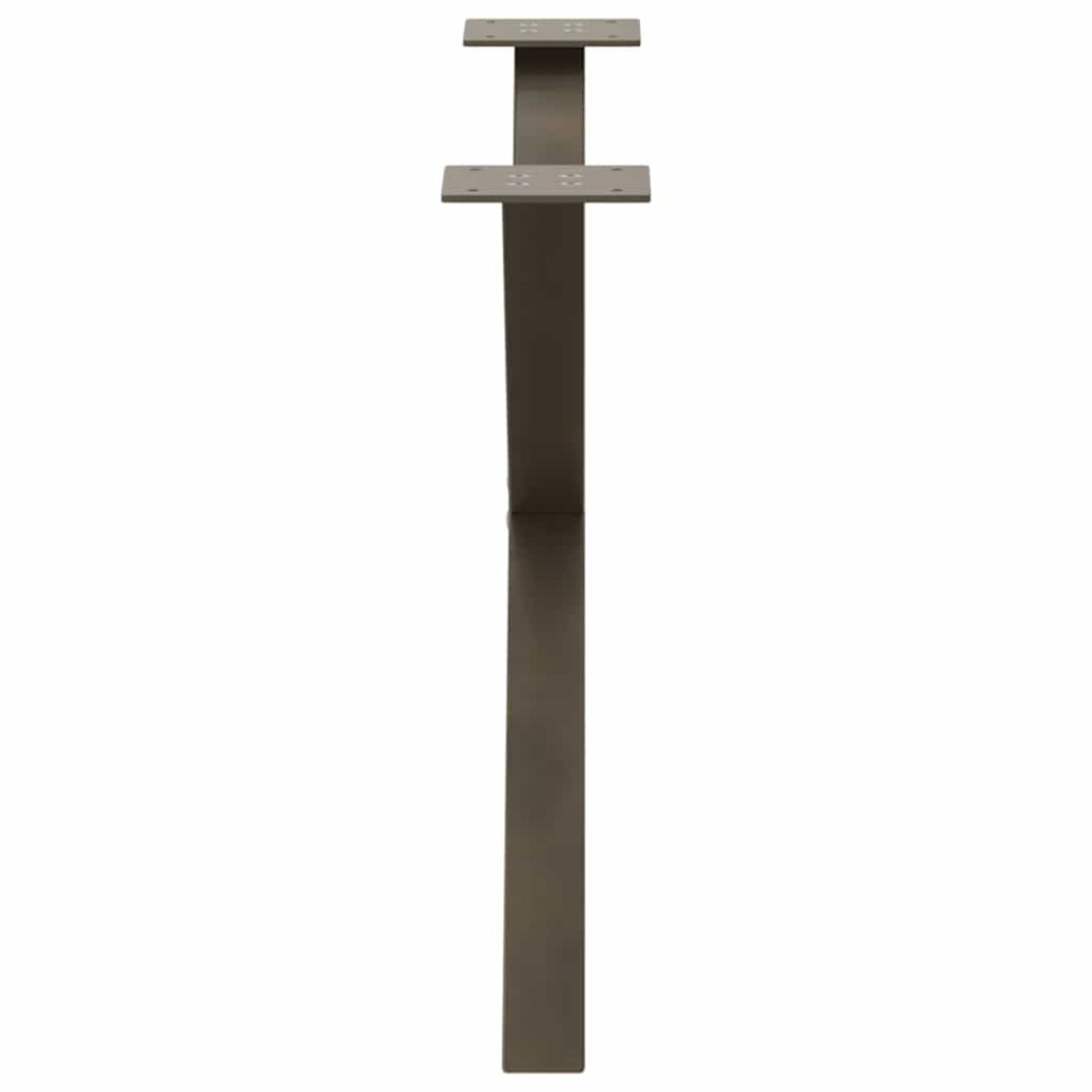 Produktbild för Soffbordsben X-formade 2 st naturstål 70x(42-43) cm stål